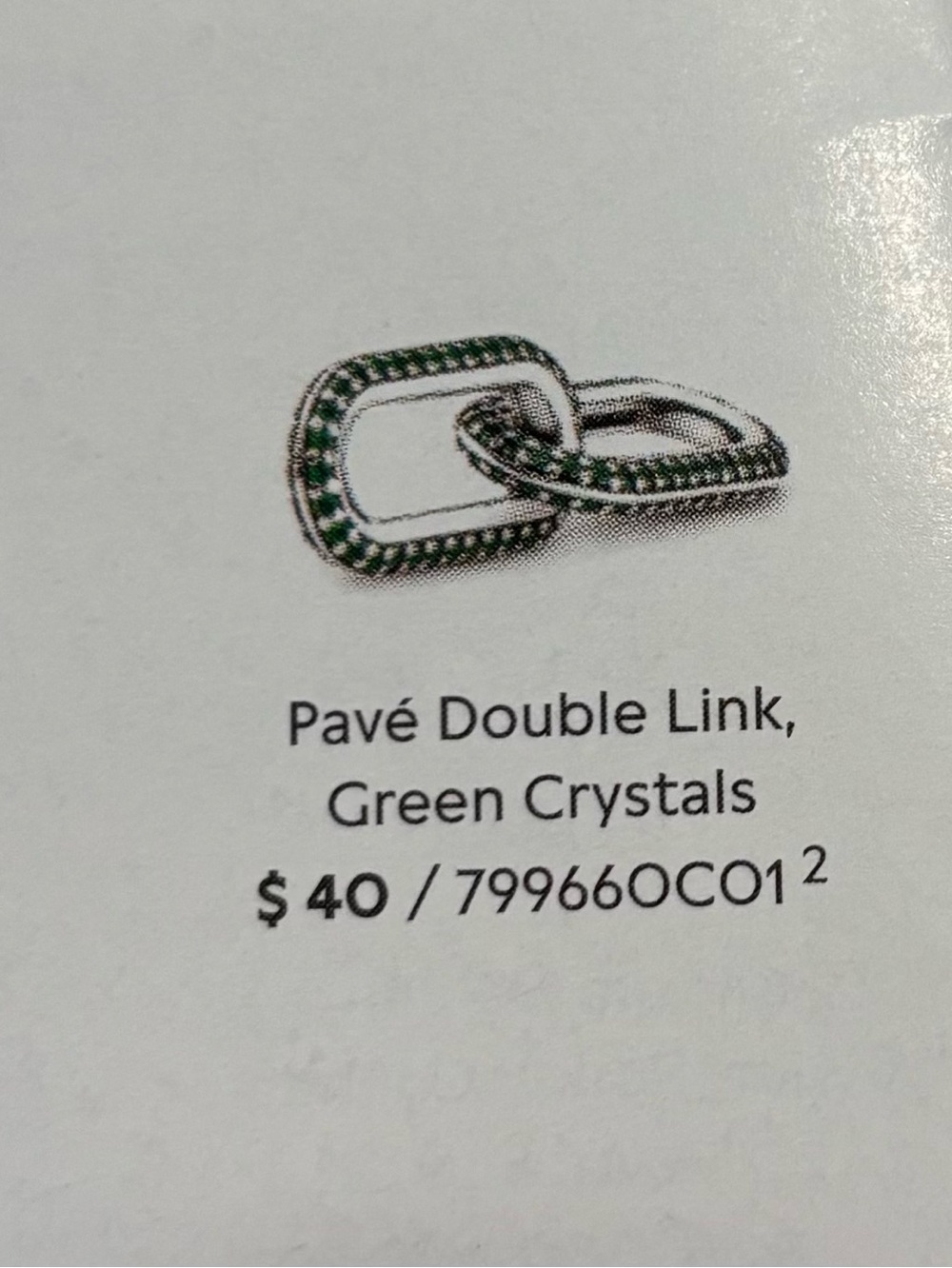 Pandora Pavé Double Link Green Crystal Connector